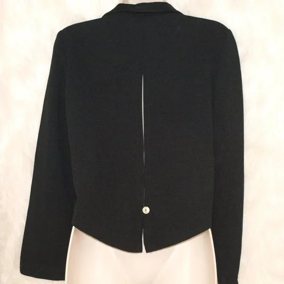 Black JACKET With Slit in Back BY K PETITE SIZE M USED - Picture 2 of 4
